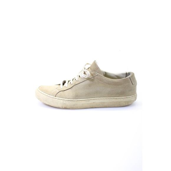 Woman by Common Projects Womens Suede Low Top Lace Up Sneakers Beige Size 7 - Picture 7 of 10